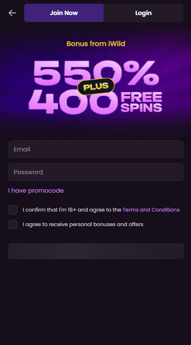iWild Casino Sign Up