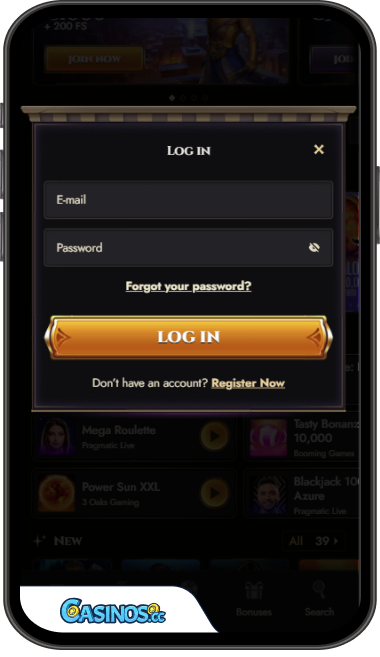 Atefia Casino Login from Mobile