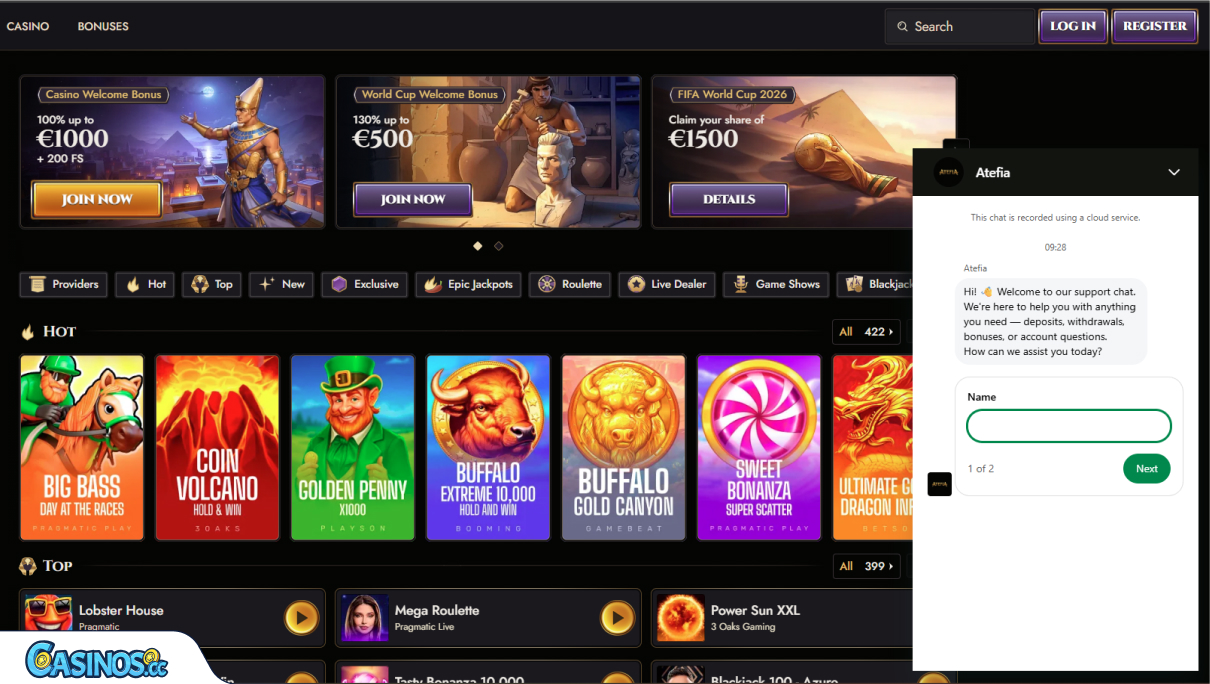 Atefia Casino Support