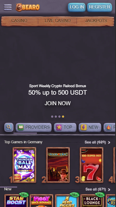 Bearo Casino Lobby