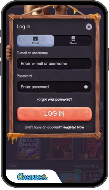Bearo Casino Login from Mobile