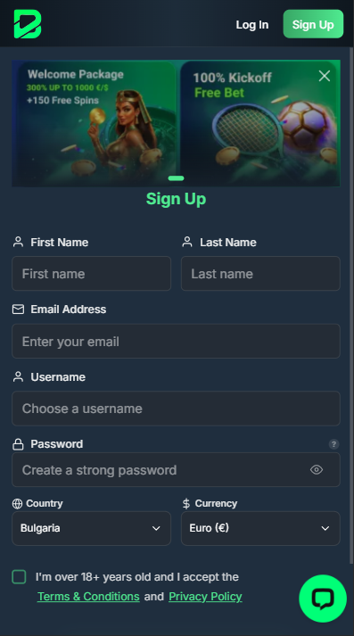 BetPortal Casino Sign Up