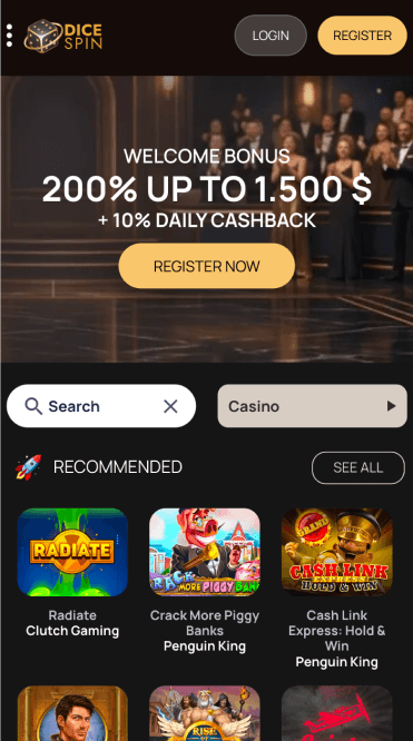 DiceSpin Casino Lobby