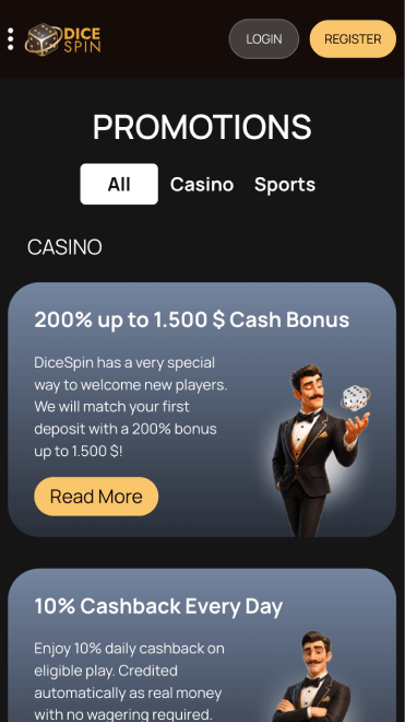 DiceSpin Casino Promotions