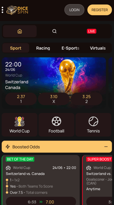 DiceSpin Casino Sport betting