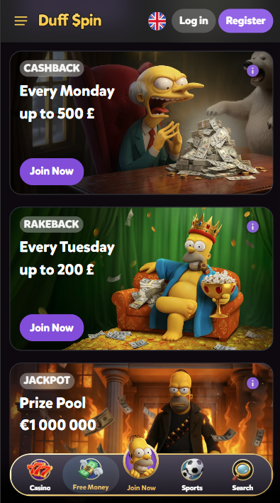 DuffSpin Casino Bonuses