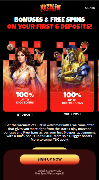 Huzzlin Casino Bonuses