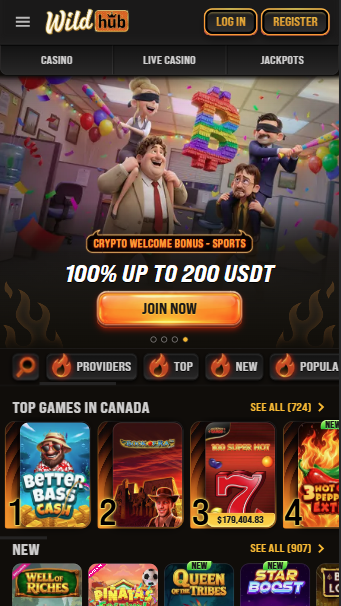 WildHub Casino Lobby