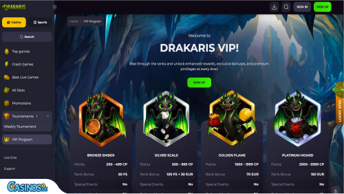 Drakaris Casino VIP program