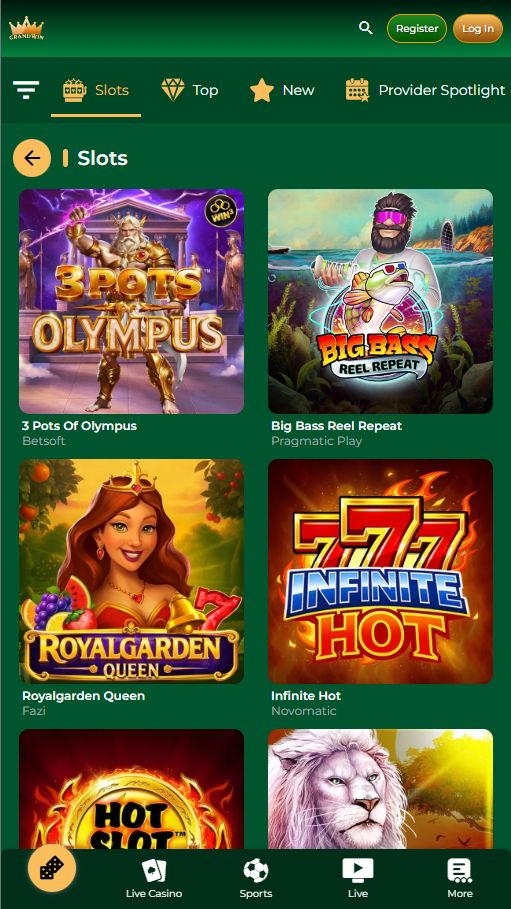 Grandwin Casino Games