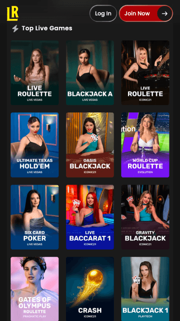 Lucky Rollers Casino Live Games