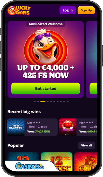 LuckyGans Casino Mobile App