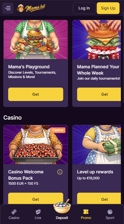 MamaBet Casino Bonuses