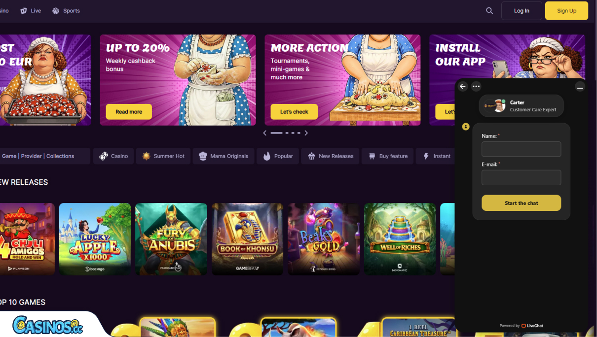 MamaBet Casino Support