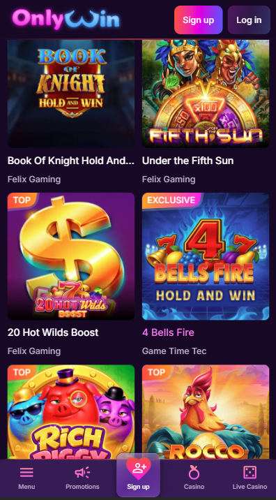 Onlywin Casino Games