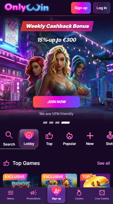 Onlywin Casino Lobby