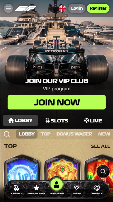 SpinFormula Casino Lobby