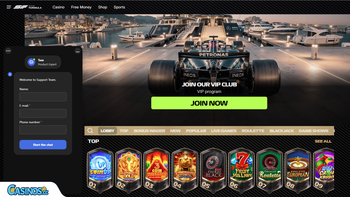 SpinFormula Casino Support