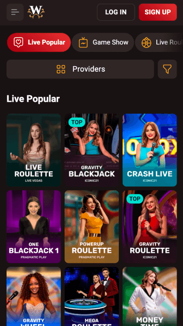 WinKingdom Casino Live Games
