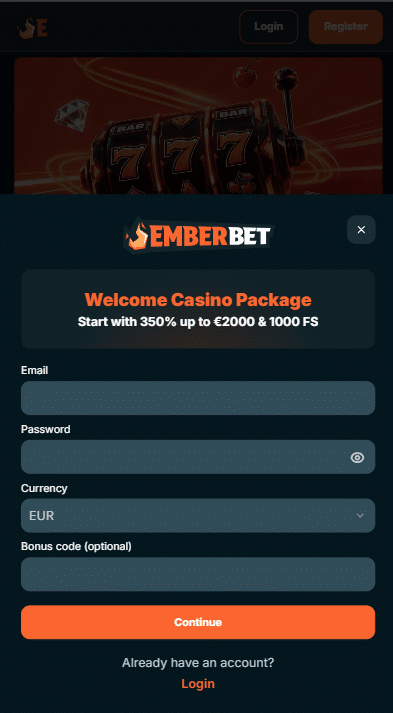 EmberBet Casino Sign Up
