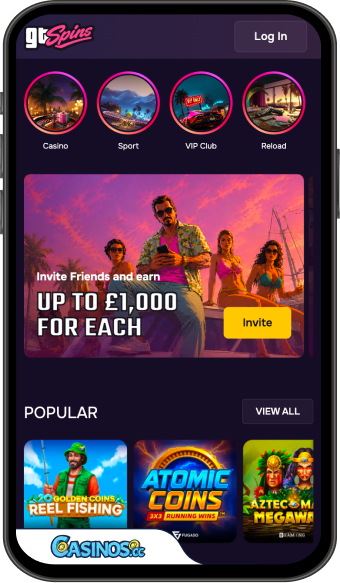 GT Spins Casino Mobile App