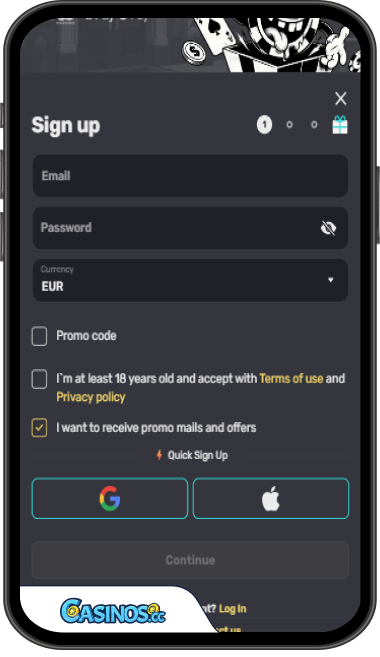 Inky Casino Login from Mobile