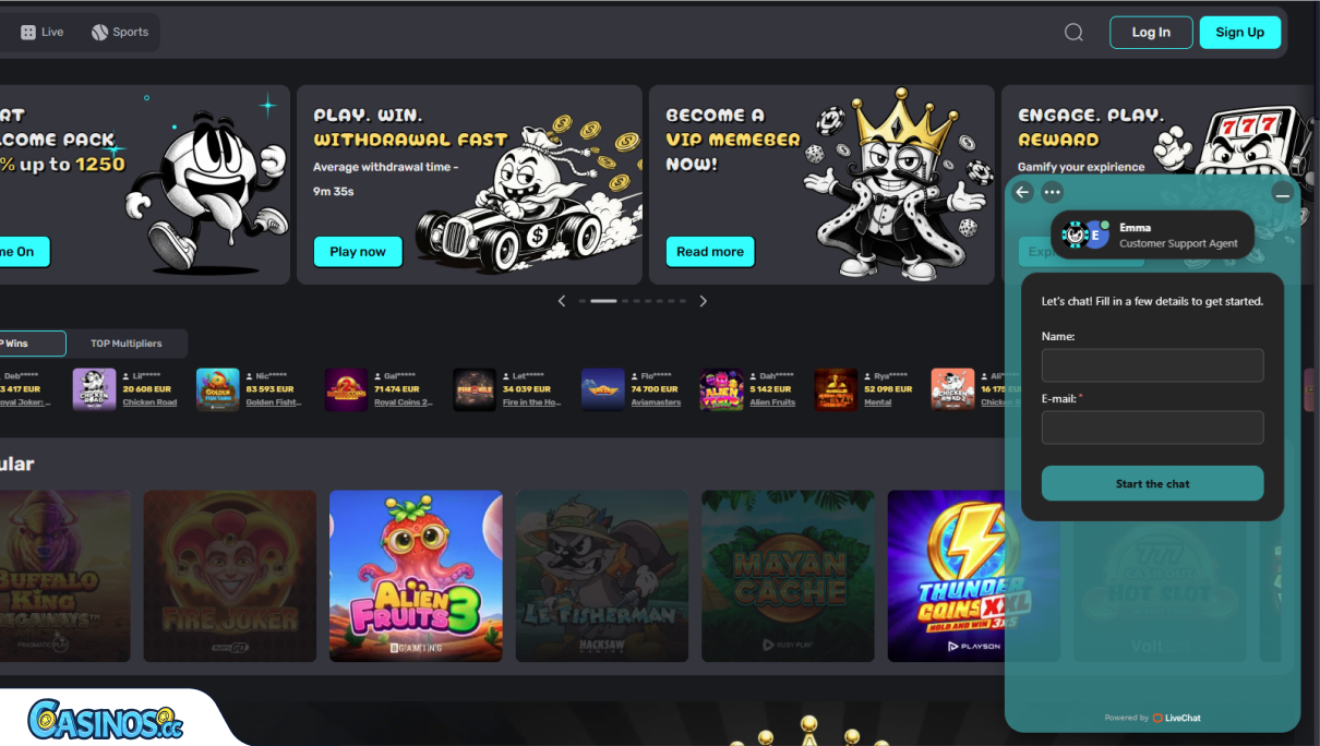 Inky Casino Support