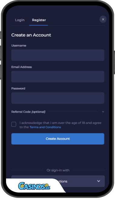 RainBet Casino Login from Mobile