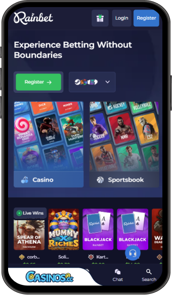 RainBet Casino Mobile App