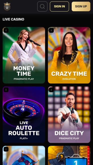 SpinKong Casino Live Games