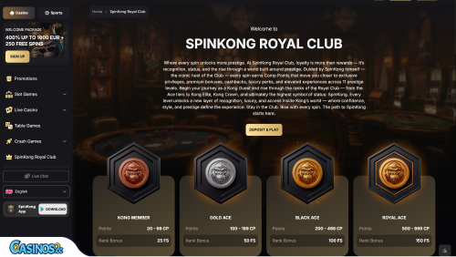 SpinKong Casino VIP program