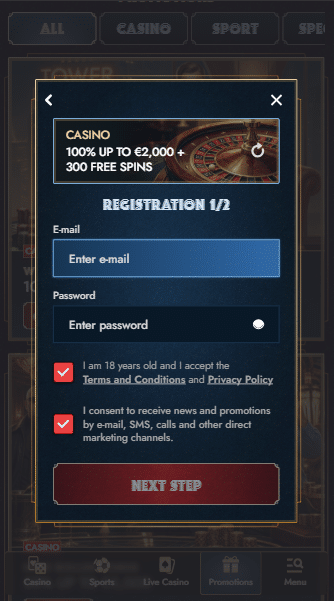 Tower Casino Sign Up