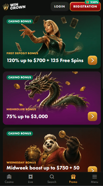 WinCrown Casino Bonuses