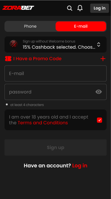 Zorabet Casino Sign up