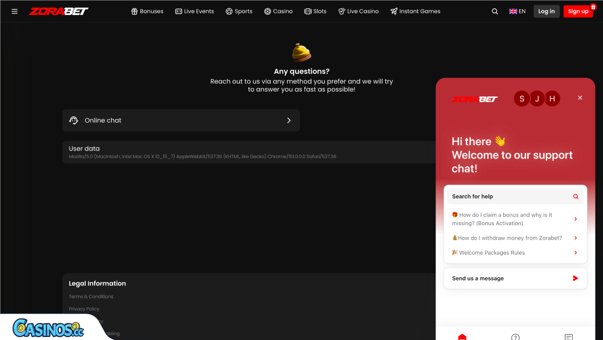 Zorabet Casino Support