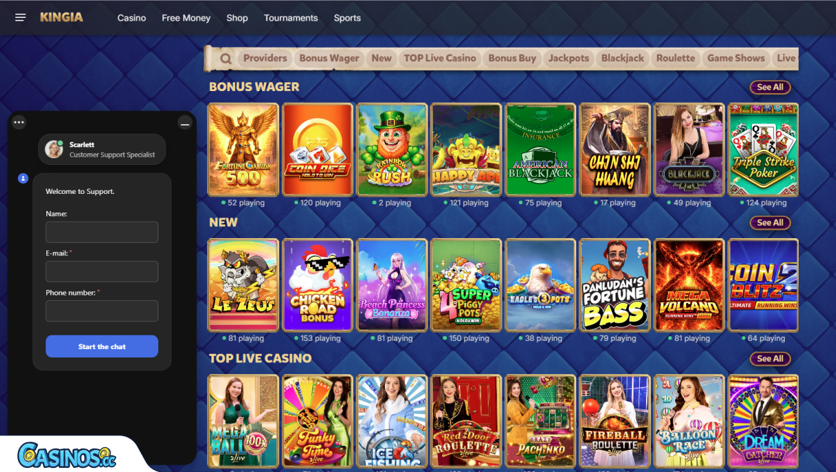 Kingia Casino Support