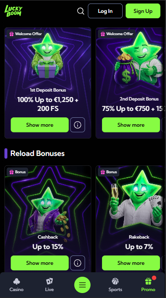 LuckyBoom Casino Bonuses
