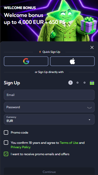 LuckyBoom Casino Sign Up