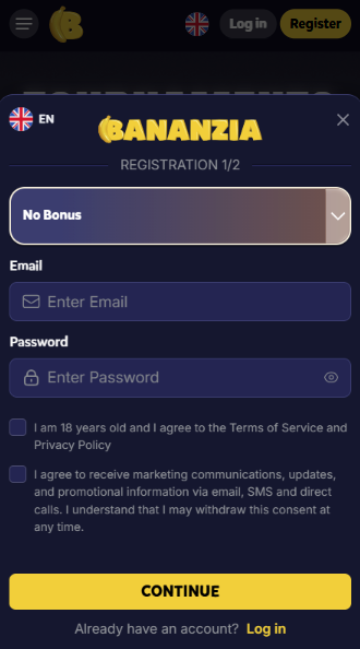 Bananzia Casino Sign Up