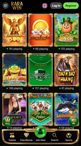 RaraWin Casino Games