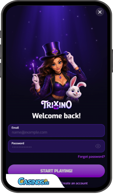 Trixino Casino Login from Mobile